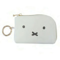 Japan Miffy Key Pouch with Reel - White Face - 1