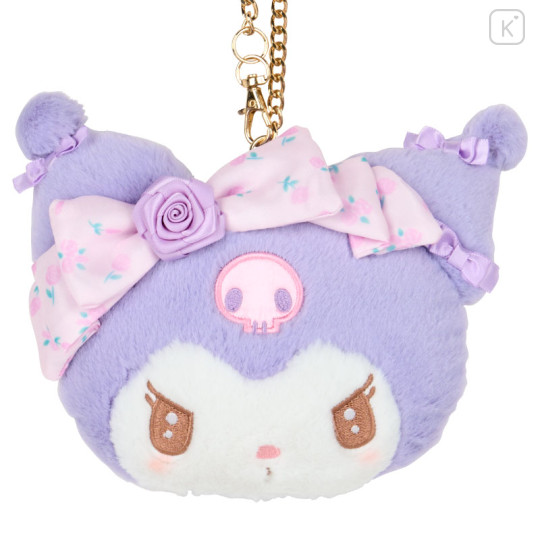 Japan Sanrio Original Face-shaped Pass Case - Kuromi / Dolly Rose - 2