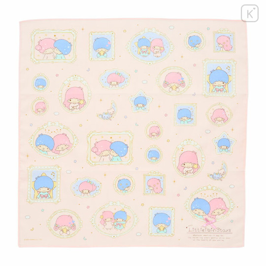 Japan Sanrio Original Handkerchief - Little Twin Stars : Frame Design - 1