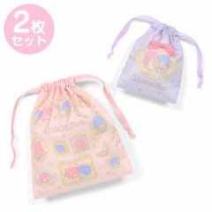 Japan Sanrio Original Drawstring Purse Set - Little Twin Stars : Frame Design