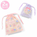 Japan Sanrio Original Drawstring Purse Set - Little Twin Stars : Frame Design - 1