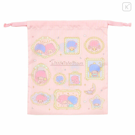 Japan Sanrio Original Drawstring Purse Set - Little Twin Stars : Frame Design - 2