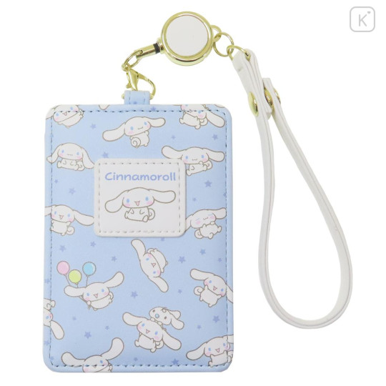 Japan Sanrio Pass Case Card Holder & Reel - Cinnamoroll / Happy - 1