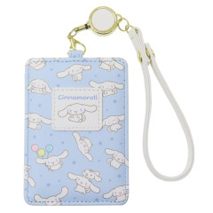 Japan Sanrio Pass Case Card Holder & Reel - Cinnamoroll / Happy