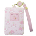 Japan Sanrio Pass Case Card Holder & Reel - Marroncream / Happy - 1