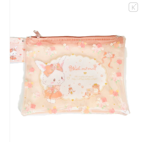 Japan Sanrio Clear Flat Mini Pouch - Wish Me Mell / Rose Orange - 1