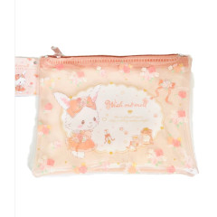 Japan Sanrio Clear Flat Mini Pouch - Wish Me Mell / Rose Orange