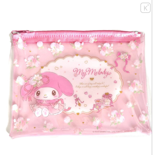 Japan Sanrio Clear Flat Mini Pouch - My Melody : Rose Pink - 1