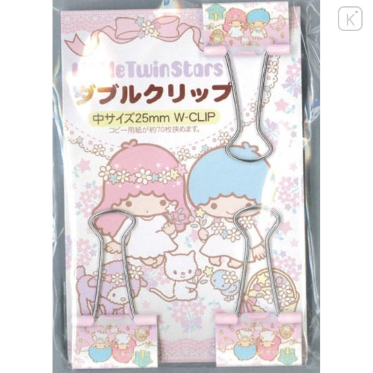 Japan Sanrio Binder Clip Set - Little Twin Stars / Flower - 1