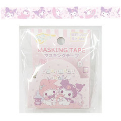 Japan Sanrio Washi Paper Masking Tape - Kuromi & My Melody / Playing Doll