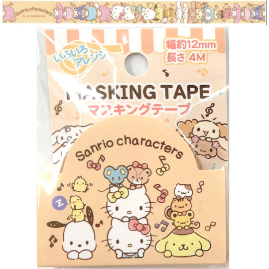 Japan Sanrio Washi Paper Masking Tape - Characters / Orange - 1