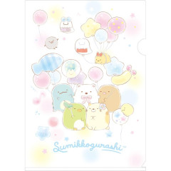 Japan San-X A4 Clear Holder - Sumikko Gurashi / Balloon White