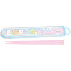 Japan San-X Chopsticks 16.5cm with Case - Sumikko Gurashi / Ribbon Sky Party Pink Blue