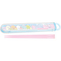 Japan San-X Chopsticks 16.5cm with Case - Sumikko Gurashi : Ribbon Sky Party Pink Blue - 1