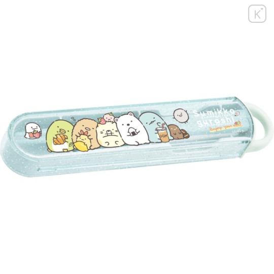 Japan San-X Bento Lunch Cutlery Set Spoon Chopstick - Sumikko Gurashi / Lunchtime - 1