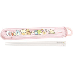 Japan San-X Chopsticks 16.5cm with Case - Sumikko Gurashi / Lunchtime Pink