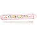 Japan San-X Chopsticks 16.5cm with Case - Sumikko Gurashi : Lunchtime Pink - 1