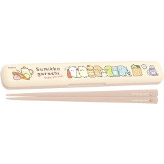 Japan San-X Chopsticks 18cm with Case - Sumikko Gurashi / Lunchtime Beige