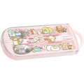 Japan San-X Bento Lunch Cutlery Set Spoon Fork Chopstick - Sumikko Gurashi / Lunchtime Pink - 1