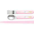 Japan San-X Bento Lunch Cutlery Set Spoon Fork Chopstick - Sumikko Gurashi / Ribbon Sky Party Pink Blue - 2