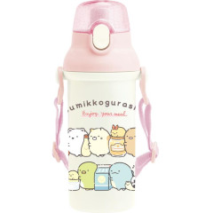 Japan San-X One Push Water Bottle with Strap - Sumikko Gurashi / Lunchtime