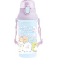 Japan San-X One Push Water Bottle with Strap - Sumikko Gurashi : Ribbon Sky Party Blue Purple - 1