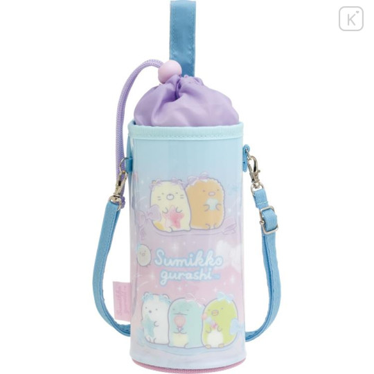 Japan San-X Plastic Bottle Holder - Sumikko Gurashi : Ribbon Sky Party Blue Purple - 1