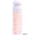 Japan San-X Stainless Steel Bottle With Pouch Shoulder Strap - Sumikko Gurashi : Ribbon Sky Party Pink Purple - 3