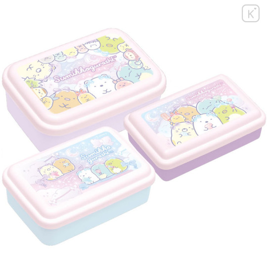 Japan San-X Nesting Food Storage Container Set - Sumikko Gurashi / Ribbon Sky Party - 1