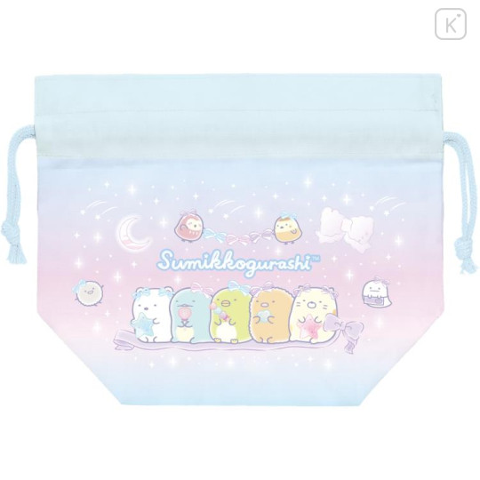 Japan San-X Drawstring Pouch & Lunch Bag - Sumikko Gurashi / Ribbon Sky Party - 1