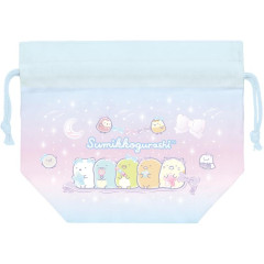 Japan San-X Drawstring Pouch & Lunch Bag - Sumikko Gurashi / Ribbon Sky Party