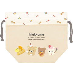 Japan San-X Drawstring Pouch & Lunch Bag - Rilakkuma / Basic Rilakkuma Favorite Things