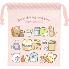 Japan San-X Drawstring Bag - Sumikko Gurashi / Lunchtime Pink