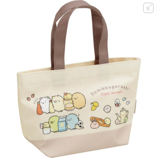 Japan San-X Mini Tote Bag - Sumikko Gurashi : Lunchtime Beige - 1