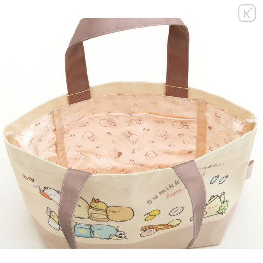 Japan San-X Mini Tote Bag - Sumikko Gurashi : Lunchtime Beige - 3