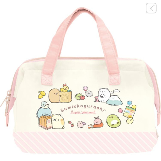 Japan San-X Insulated Cooler Lunch Bag - Sumikko Gurashi : Lunchtime Pink - 1