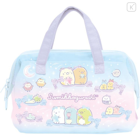 Japan San-X Insulated Cooler Lunch Bag - Sumikko Gurashi : Ribbon Sky Party Pink Blue - 1