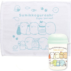 Japan San-X Towel with Case - Sumikko Gurashi / Lunchtime Green Yellow