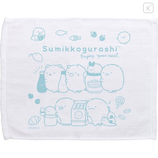 Japan San-X Towel with Case - Sumikko Gurashi : Lunchtime Green Yellow - 3