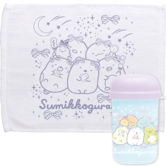 Japan San-X Towel with Case - Sumikko Gurashi / Ribbon Sky Party Blue Purple