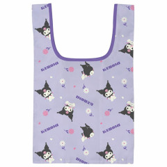 Japan Sanrio Petit Eco Bag - Kuromi / Purple Flower