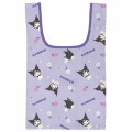 Japan Sanrio Eco Shopping Bag - Kuromi : Purple Flower - 1