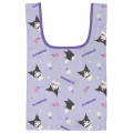 Japan Sanrio Petit Eco Bag - Kuromi : Purple Flower - 1