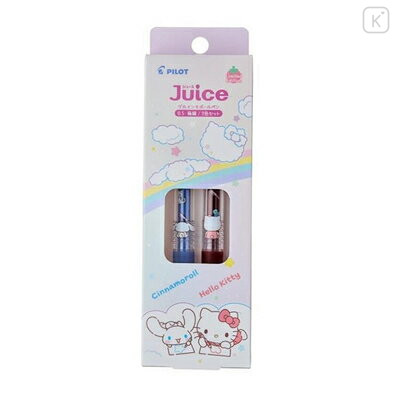 Japan Sanrio Juice Up Gel Pen Set - Cinnamoroll & Hello Kitty / Back - 1