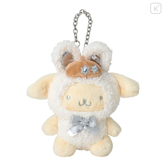 Japan Sanrio Original Mascot Charm - Pompompurin : Fluffy Snow Rabbit - 1