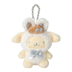 Japan Sanrio Original Mascot Charm - Pompompurin : Fluffy Snow Rabbit