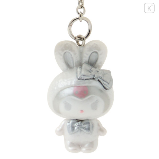 Japan Sanrio Original Keychain - Kuromi : Fluffy Snow Rabbit - 2