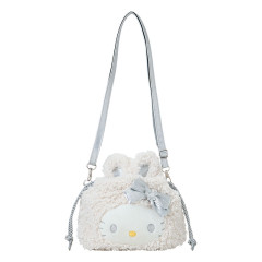 Japan Sanrio Original 2way Drawstring Shoulder Bag - Hello Kitty : Fluffy Snow Rabbit