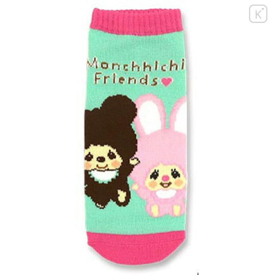 Japan Monchhichi Socks - Baby Pink Green - 1