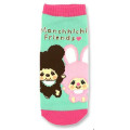 Japan Monchhichi Socks - Baby Pink Green - 1